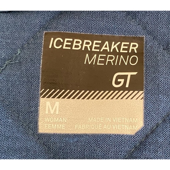 ICEBREAKER MerinoLOFT Ellipse Full Zip Vest Women M Blue Midweight Merino EUC - Picture 8 of 13